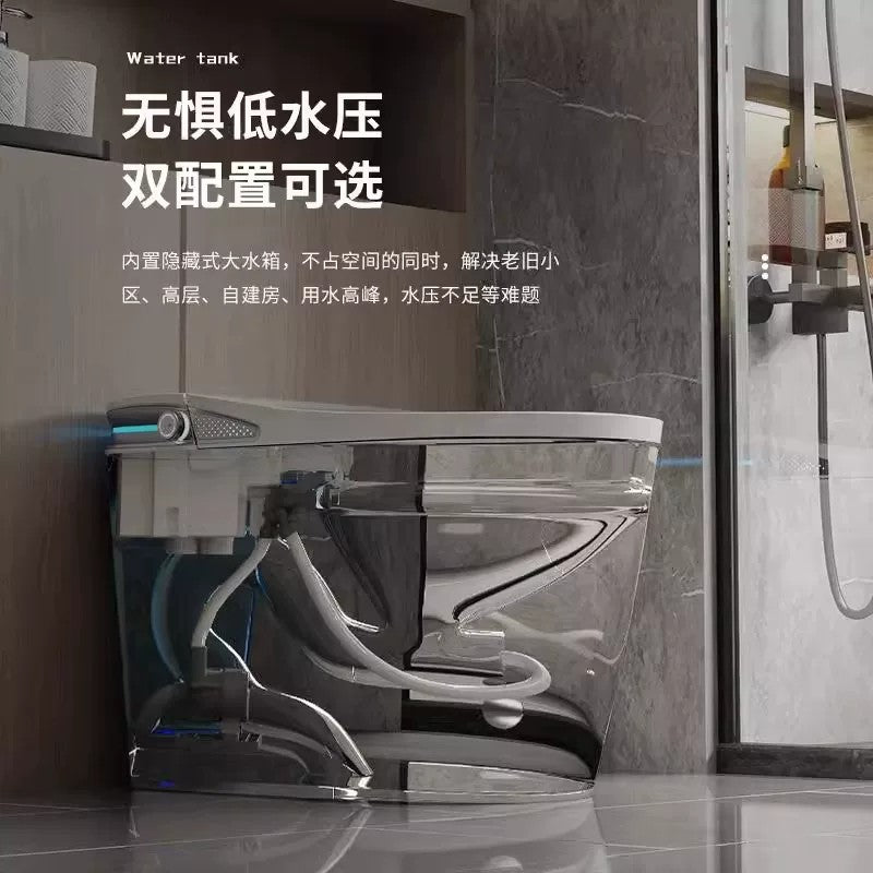 Smart toilet seat - fully automatic, integrated voice control, dual water supply, home use, no water pressure required, instant heating, built-in bubble function