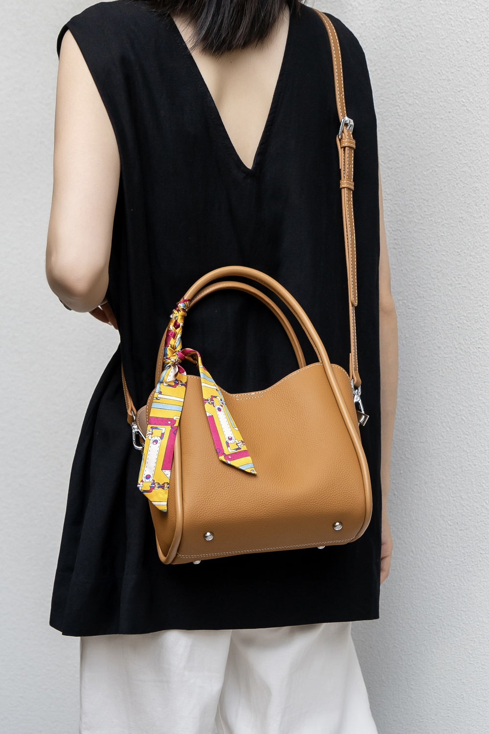 Vegetable basket women's bag imported first layer cowhide new arrival2024korean ladieswear bag satchel bucket bag work clothing bag
