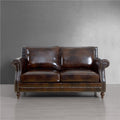 American country solid wood living room sofa retro single double three villa model room small apartment leather sofa
