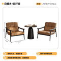 Brown two-seater sofa set - side table 50cm