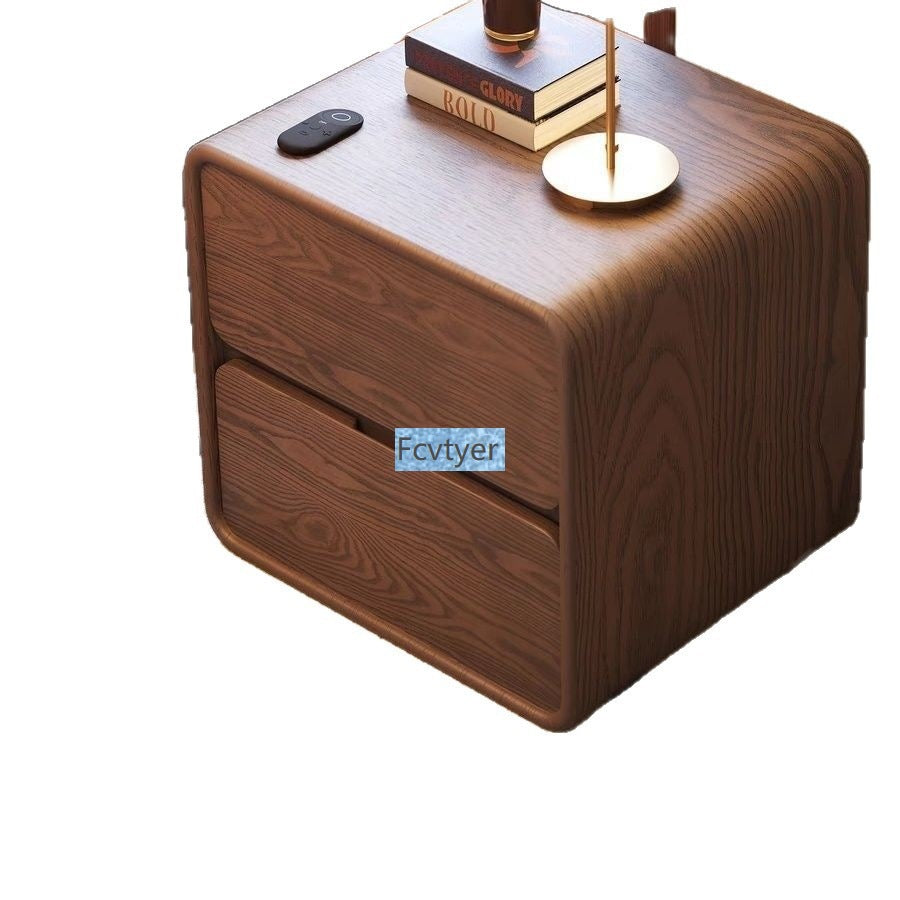 Langyu jia accessible luxury modern casual storage for home bedside cabinet bedroom narrow small ultra small leather leather solid wood