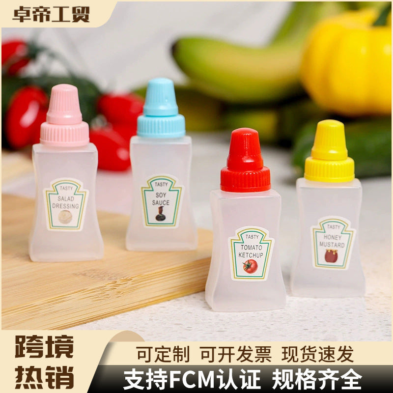 Mini sauce bottle plastic squeeze sauce bottle japanese style squeeze condiment bottle food grade portable soy sauce bottle cross-border