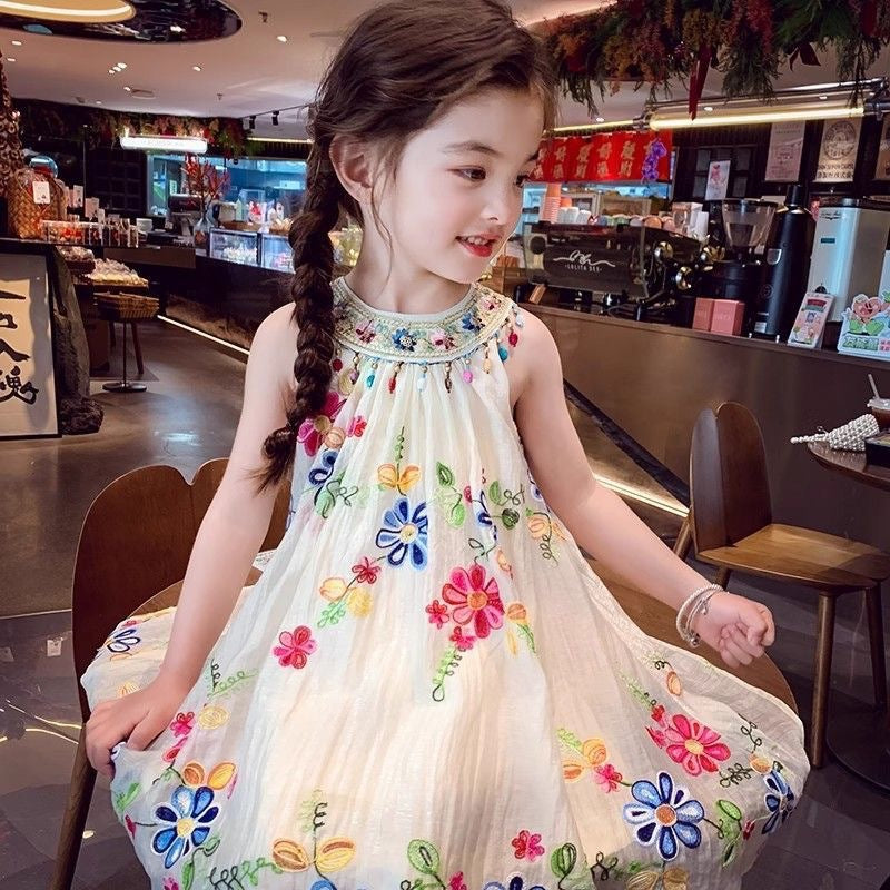 Girls' summer dresses  new styles: chic kids' princess dress, tank dress, girls' vacation halter sundress