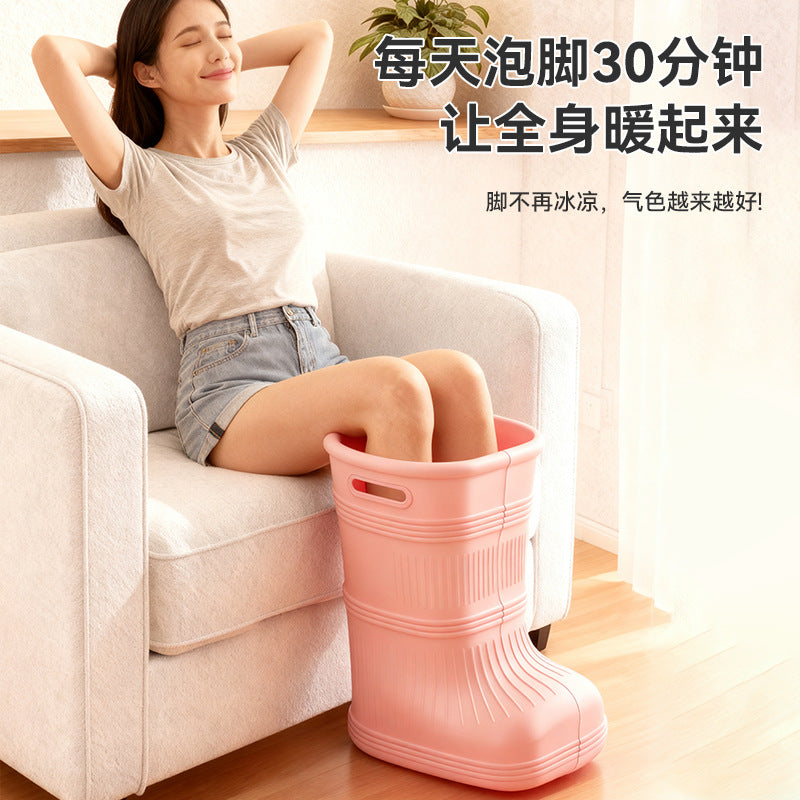 Insulated foot soak bucket - constant temperature, water-saving, eco-friendly, safe, durable, over-the-calf, slim, deep foot bath boot