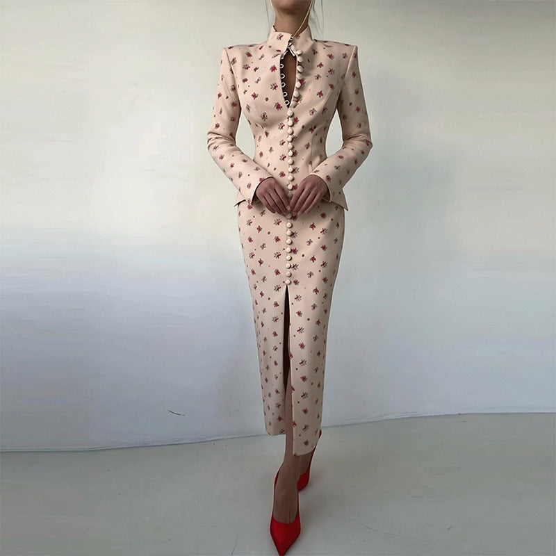 new summer women's clothing - export fashion european and american style dress - elegant button-down polka dot slit bodycon dress