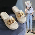 Popular thick sole slippers for women summeroutwearfashiontrendycasualflatsnon-slip soft bottom slippers for women