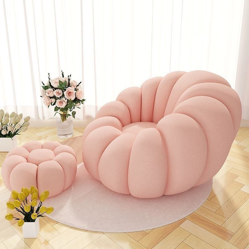 Lazy sofa can lie down and sleep casual chair balcony popular tatami bedroom single pumpkin small sofa cream