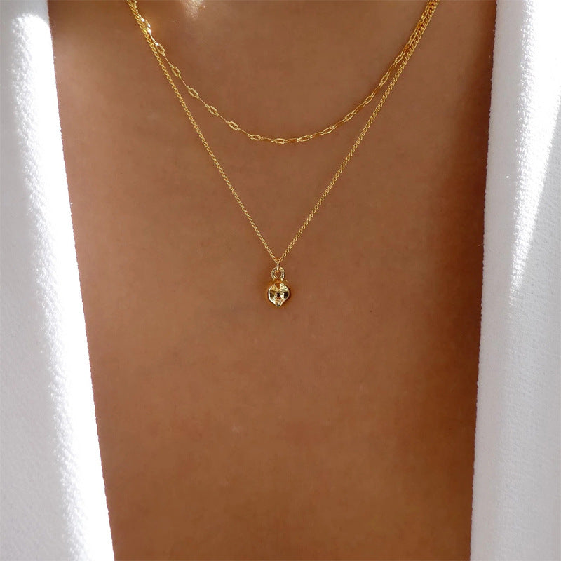 Sweater accessories necklace wholesale european and american cross-border autumn and winter pendant women's accessible luxury niche high-end golden clavicle chain