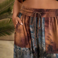 2025 summer amazon fashion cross-border bohemia printing casualhigh waistloose pantspants