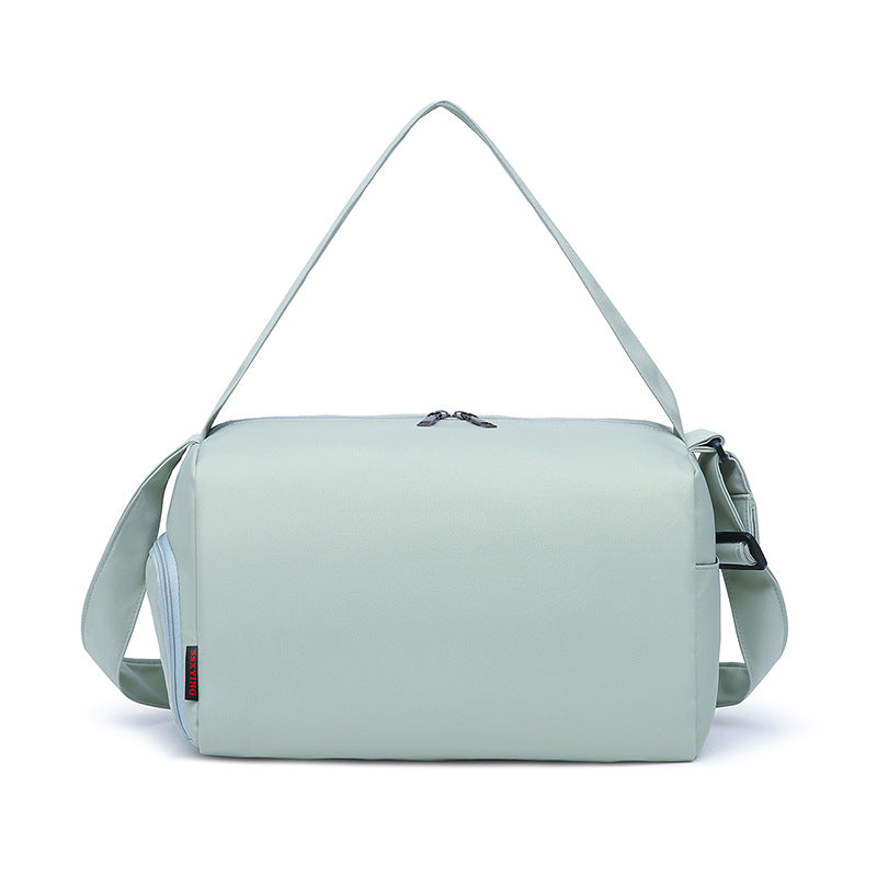 New travel bag trendy simple solid color sports fitness bag men and women business travel storage luggage independent shoe compartment