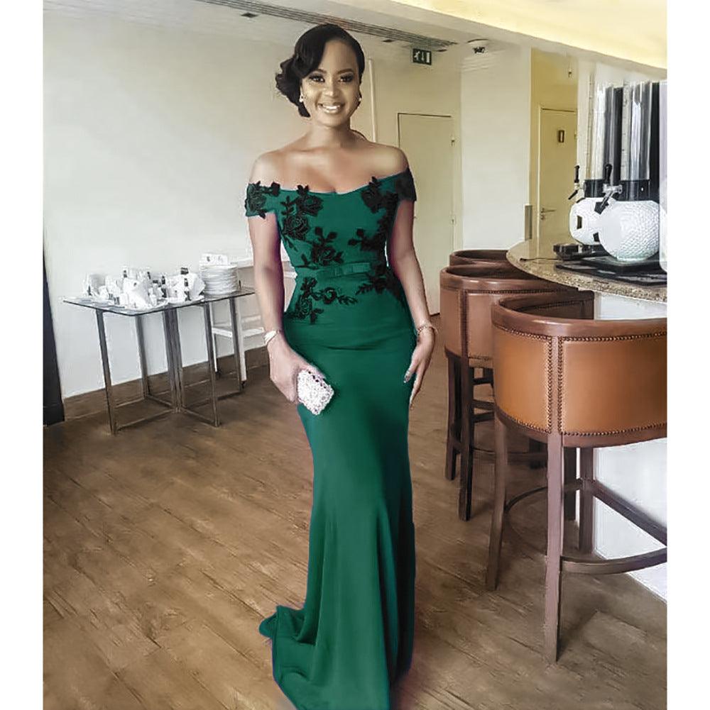 New women's off-the-shoulder mermaid bodycon prom gown sexy maxi dress -  &  wholesale