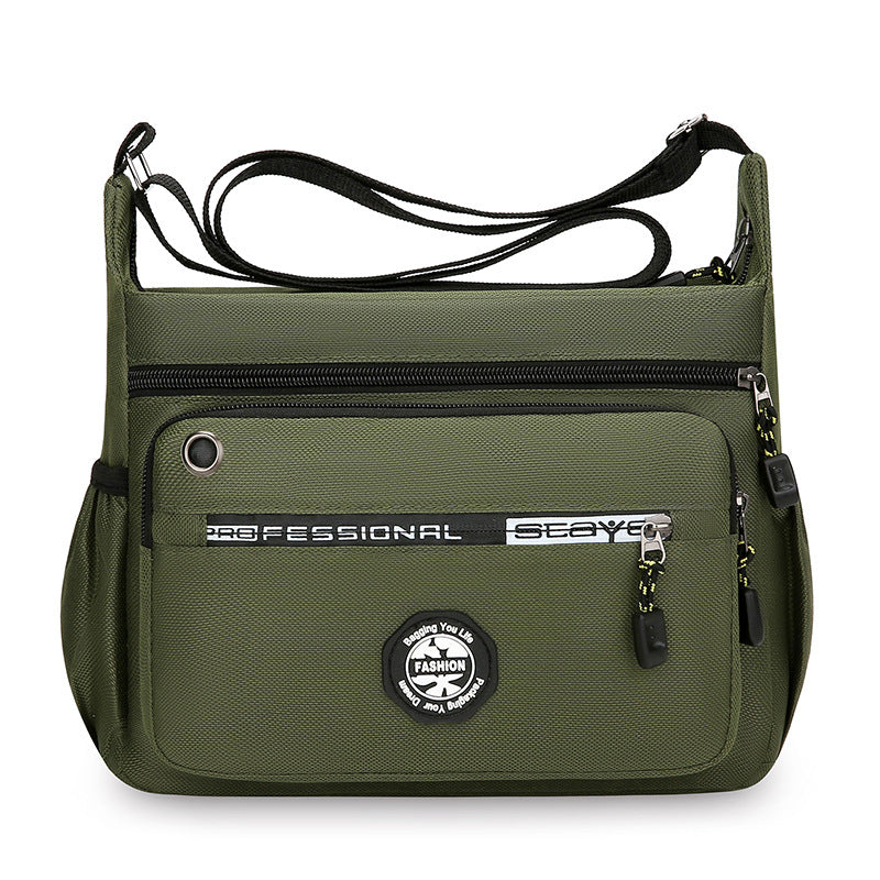 Cross-border multi-layer men's messenger bag 2025 new trend casual shoulder bag large-capacity work commuter storage bag