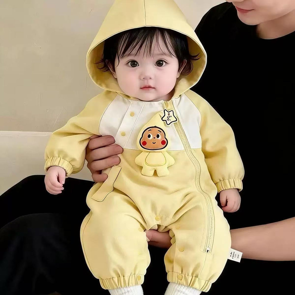 Spring & fall baby hundred-day onesie baby boy cartoon star man long sleeves romper newborn romper onesie