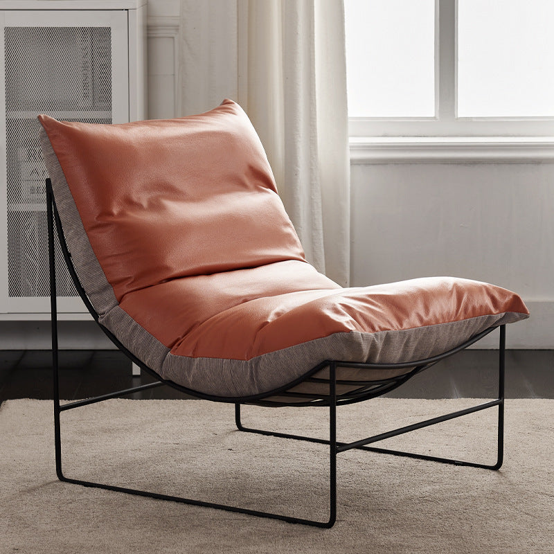 Factory direct living room iron sofa chair bedroom fabric lazy sofa balcony single casual chair popular lounge chair