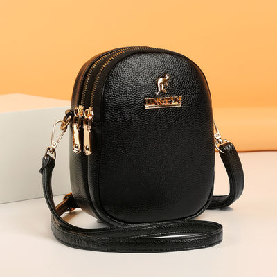 Women's phone bag 2024 new arrival: premium multi-layer soft leather fashionable versatile shoulder bag & crossbody bag
