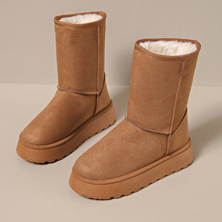 snow boots for women winterfleece-linedthickened bottomknee sock short bootsnon-slip cotton shoesheattech tassel design