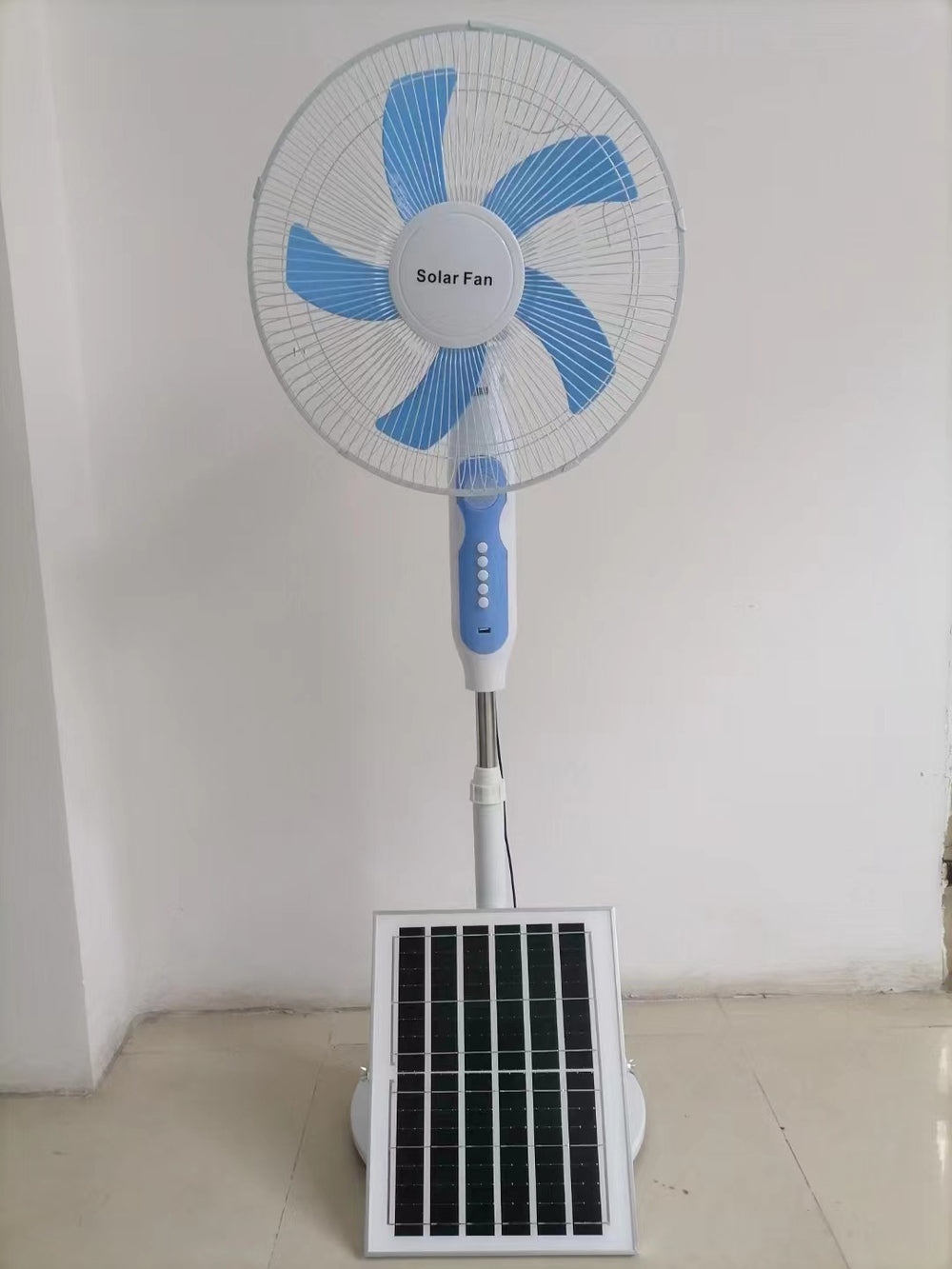 Solar fan solar charging floor fan 16inch picnic electric fan outdoor portable electric fan for home cross-border