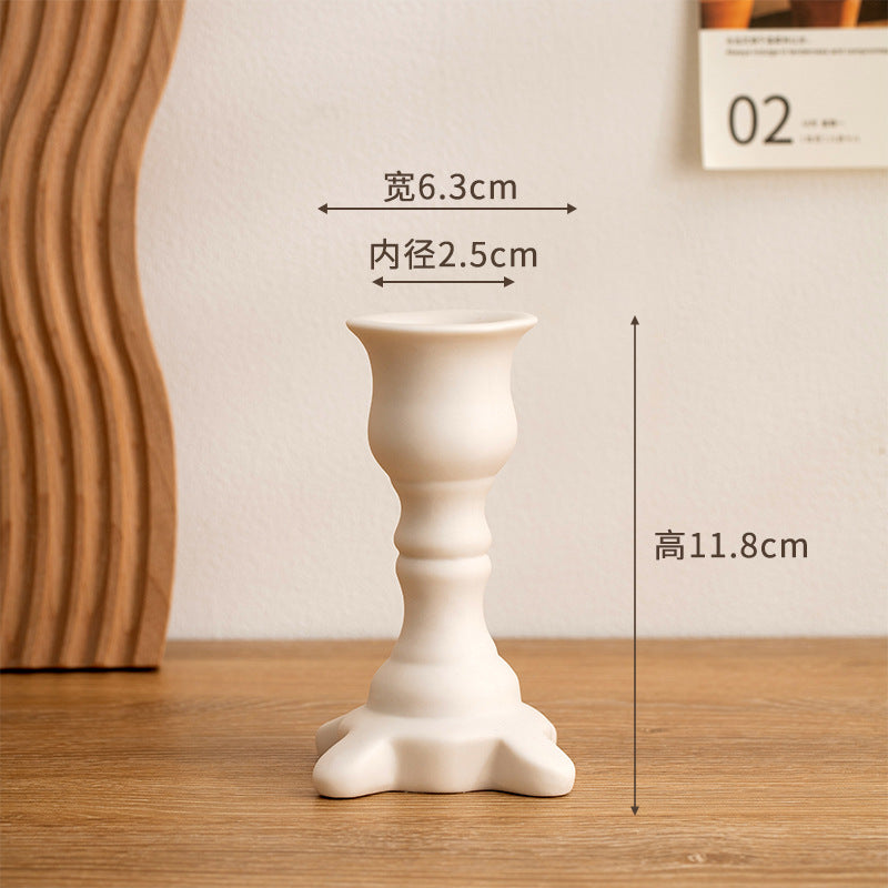 Nordic antique candle holder ceramic ornament simple home decoration festival desktop scented candle pedestal decoration props