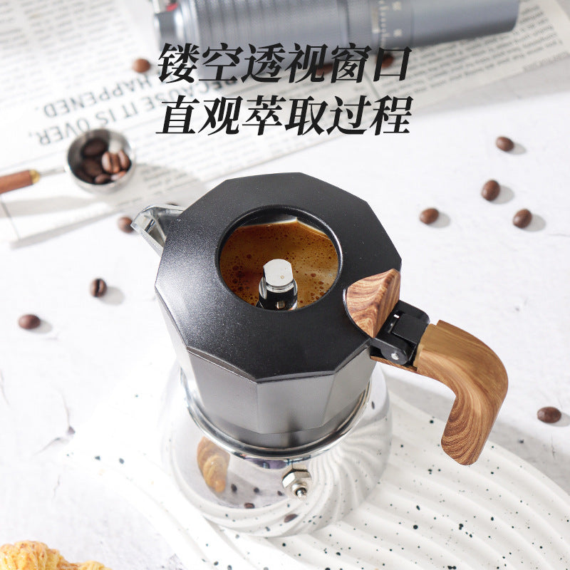 Magnetic induction double valve moka pot stainless steel italian induction cooker coffee pot outdoor camping style coffee machine coffee utensils