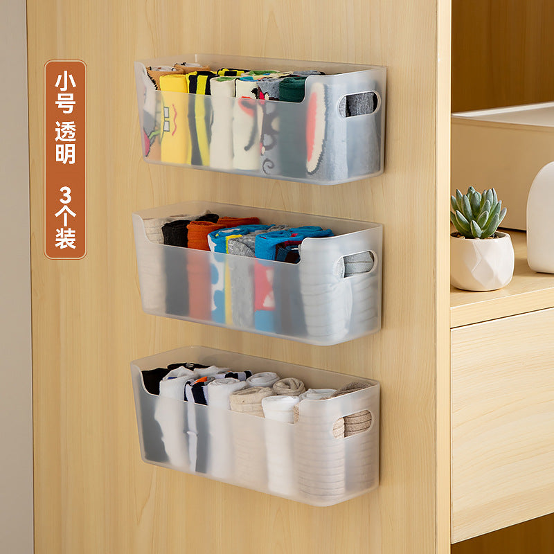 Bathroom wall-mounted underwear storage box Plastic finishing underwear storage box Wall-mounted non-punching socks storage box