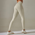 fashion seamless knitting tight high waist hip lifting peach pure color yoga pants sports running fitness bottom pants