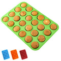 Silicone mini 24-cavity cake mold, perforated round muffin cup baking pan, diy jelly making baking tool