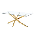 Dining tables cross-border  popular round table classy rectangular table tempered glass dining table