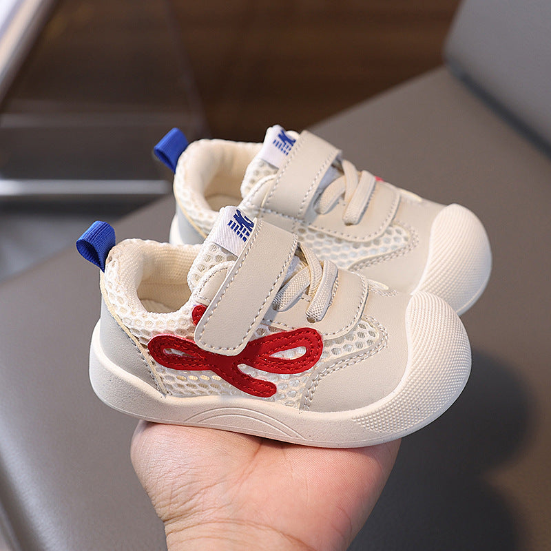 Spring/summer new arrival: baby soft-soled breathable mesh shoes with velcro closure - anti-slip prewalker shoes for infants and toddlers, perfect for boys