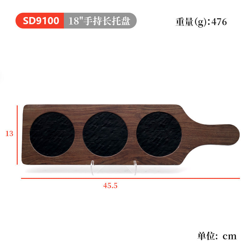 Melamine tableware japanese barbecue plate plastic flat sushi plate commercial hot pot restaurant dish plate steak plate