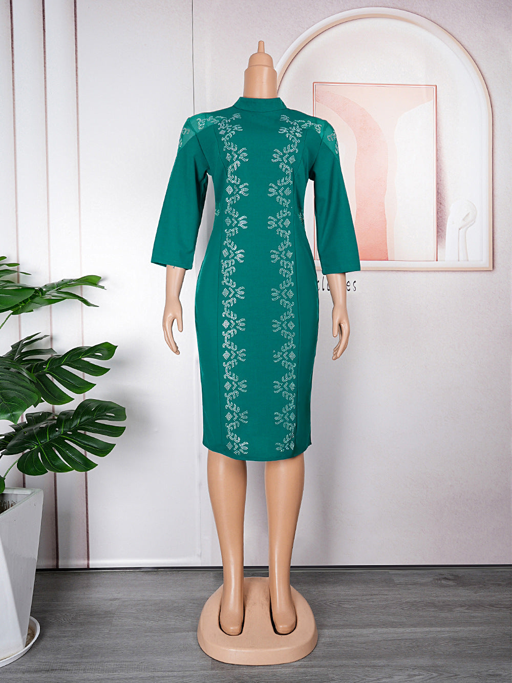 European and american cross-border e-commerce   new plus size african women's bodycon dress professional style fashion dress