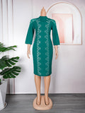 European and american cross-border e-commerce   new plus size african women's bodycon dress professional style fashion dress