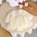 korean style newborn & infant spring/autumn 100-day & first birthday dress - chic long-sleeve princess romper dress for baby girls