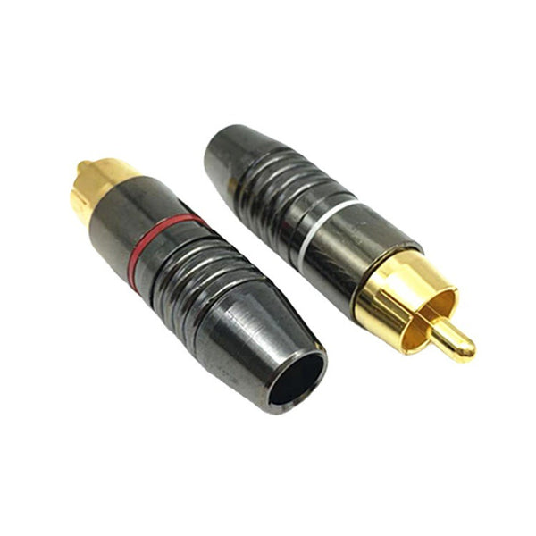 Welded black nickel gold plated surveillance BNC camera video head audio & video male lotus head AV head RCA male