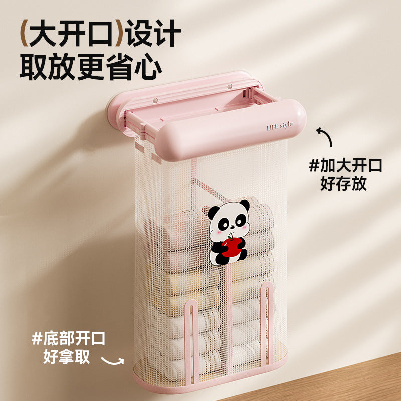 Multifunctional hanging storage mesh bag - socks, underwear, kitchen food organizer - wall-mounted storage pouch