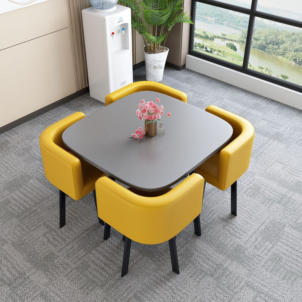Collapsible dining table for home, small apartment, apartment, restaurant, shopfront negotiation table and chair set, reception round table