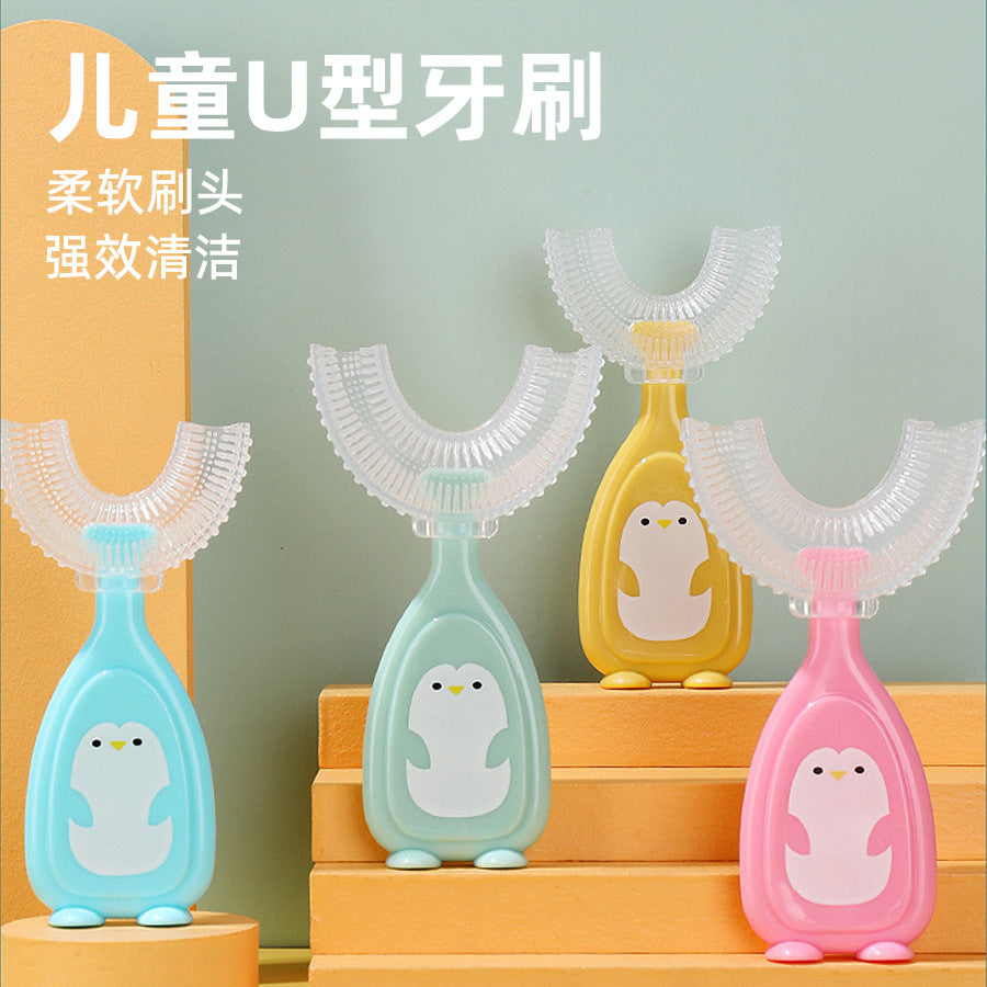 Children's u-shaped toothbrush Soft bristle silicone toothbrush Baby oral cleaning toothbrush Children's toothbrush wholesale