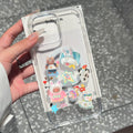 Cute rabbit & bear iphone 17 case, apple 16 magnetic shockproof high-transparency clear 15 soft case 13