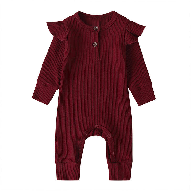Baby casual romper children's new arrival baby pit strips girl long sleeves jumpsuit children's clothing fashion