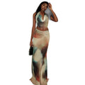 European and american style cross-border women's dress set: sexy scoop neck sleeveless backless bodycon midi skirt casual two-piece wholesale