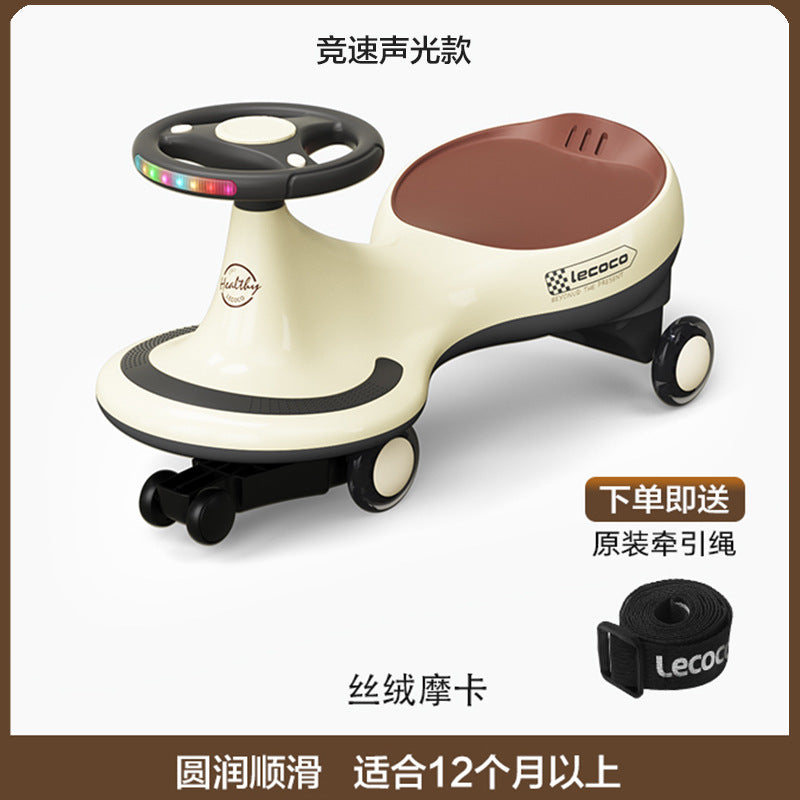 Lecoco Leka children's twisting car anti-rollover yo car universal wheel Niuniu car 1-3 years old baby twisting car