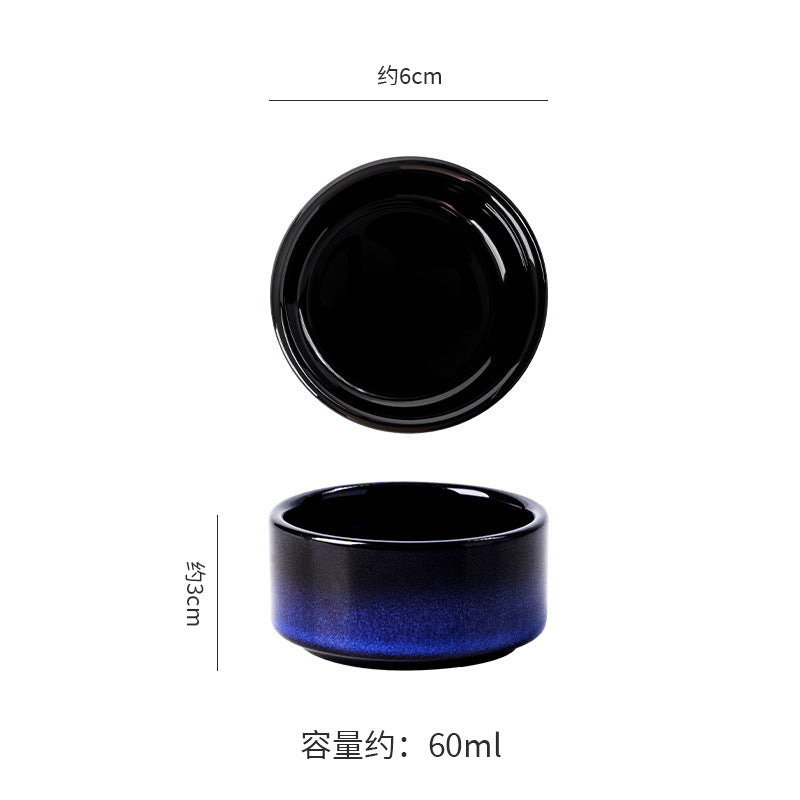 Seasoning dish japanese style dipping dish ketchup vinegar dish for home good-looking kiln turned small round dish snack dish stripes small dish