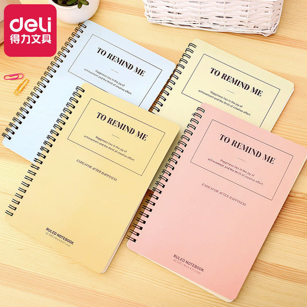 Deli LA560-01 color coil book A5 notepad 60 pages notebook student exercise book office supplies