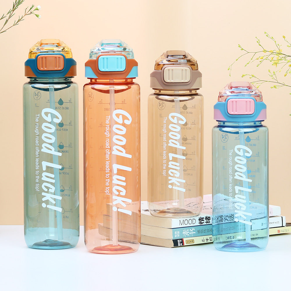 Factory custom large capacity plastic sports water bottle portable tumbler summer cross-border bounce lid direct drink cup