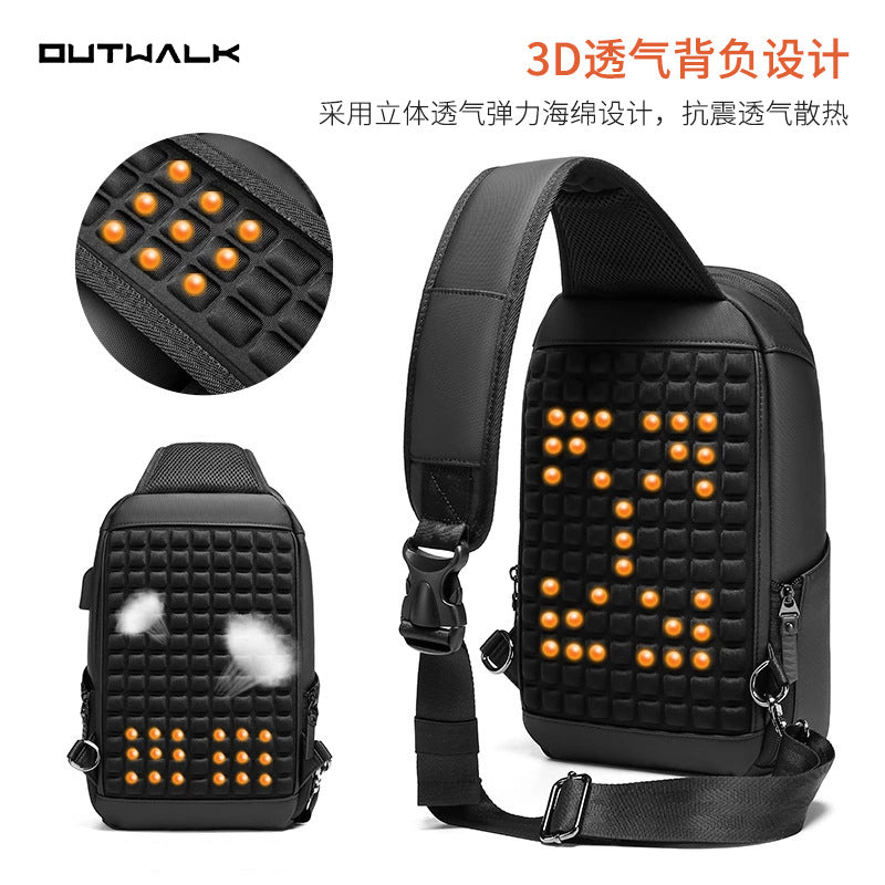 Customized logo messenger bag men's breast bag functional shoulder bag business Korean trend  men's bag chet bag