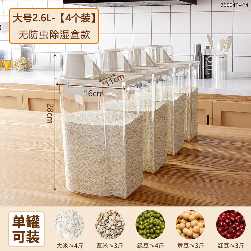 Grain storage box food grade for home kitchen noodles flour beans rice bucket food grade sealed storage