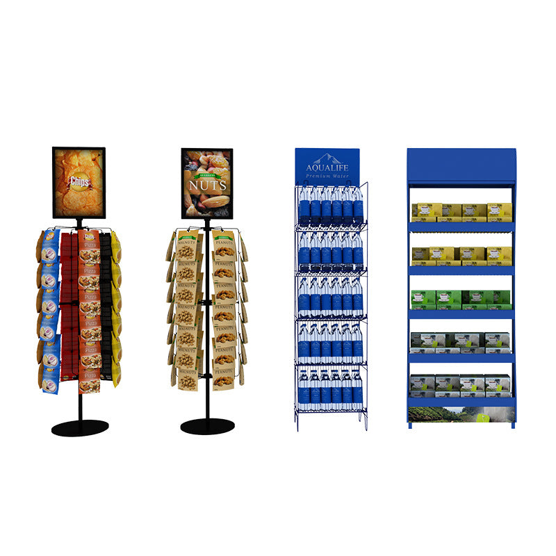 Customized shelves, supermarkets, beverages, food display racks, wrought iron display racks, pet products, metal goods, small display racks