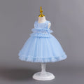 European and american wholesale girls' evening dresses lace pattern princess dress first birthday party gown flower girl dress
