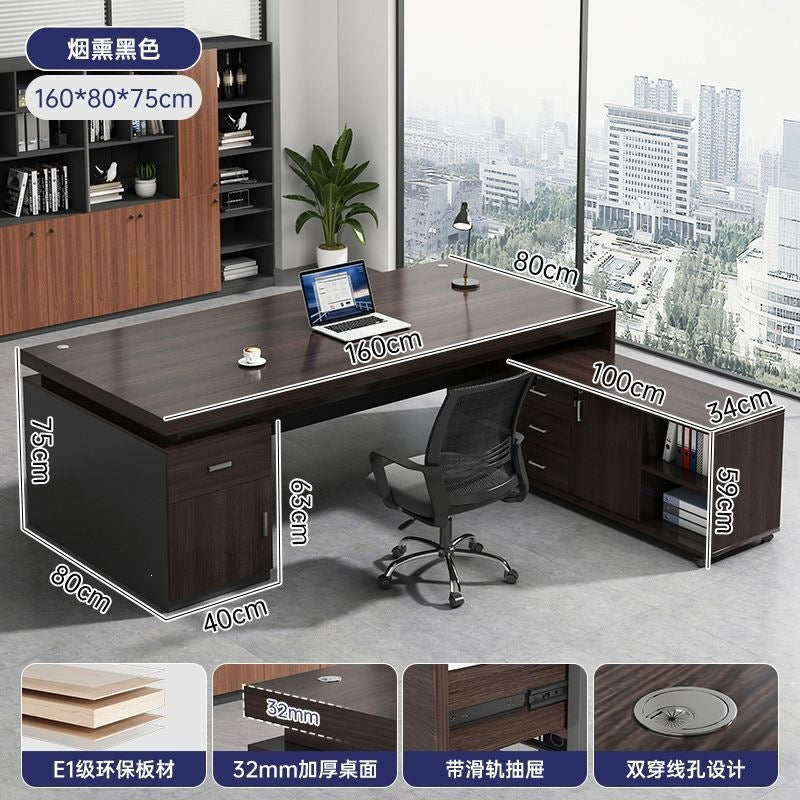 Office desk - minimalist modern manager desk, employee workstation, home computer desk, student study desk, executive desk