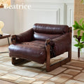 People sofa chair jersey island chair living room medieval style leather sofa chair casual lazy chair solid wood retro lounge chair