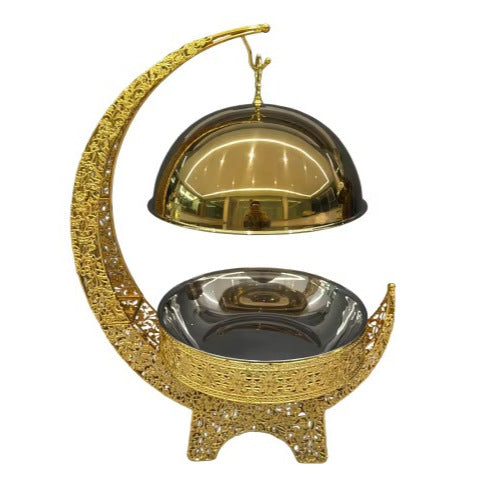 Diamond-shaped gold stainless steel buffet stove 8l hanging cover buffet stove for restaurants and hotels